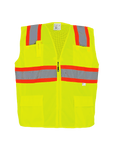 FrogWear® HV High-Visibility Yellow/Green Solid and Mesh Polyester Surveyors Vest