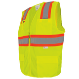 FrogWear® HV High-Visibility Yellow/Green Solid and Mesh Polyester Surveyors Vest