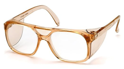 Monitor® Caramel Frame/Clear Lens Safety Glasses