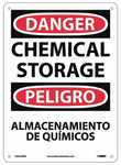 Danger - English/Spanish Chemical Storage Area Sign