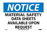 MSDS Data Sheets Available Sign